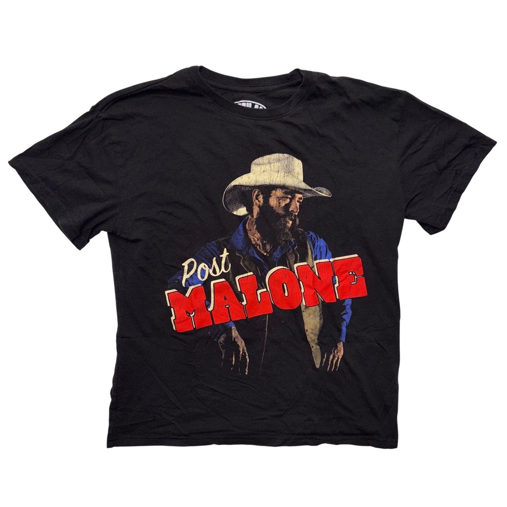 Post Malone Posty Co Cowboy Graphic T-Shirt Mens Medium Black Austin Tour Merch